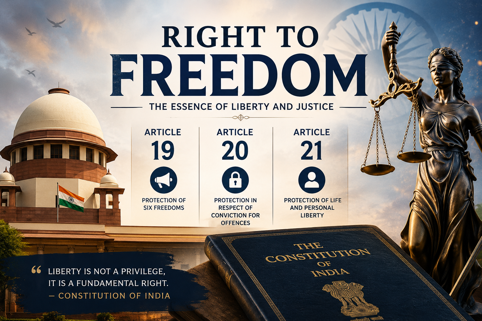 right to freedom article 19 to article 21 of indian constitution
