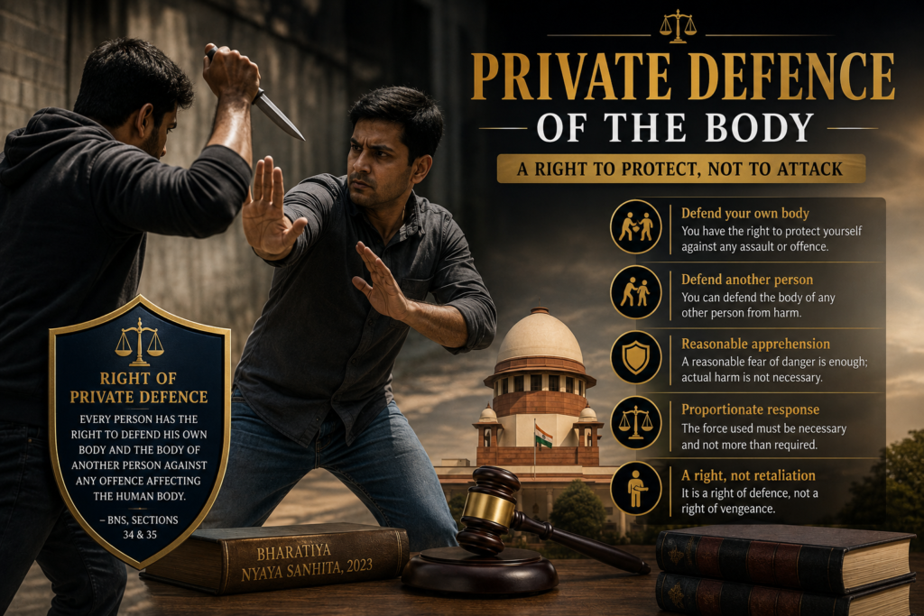 right of private defence bns